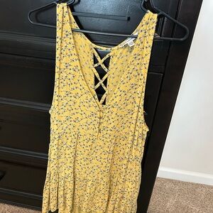 American Eagle Outfitters Yellow and Blue Floral Dress
